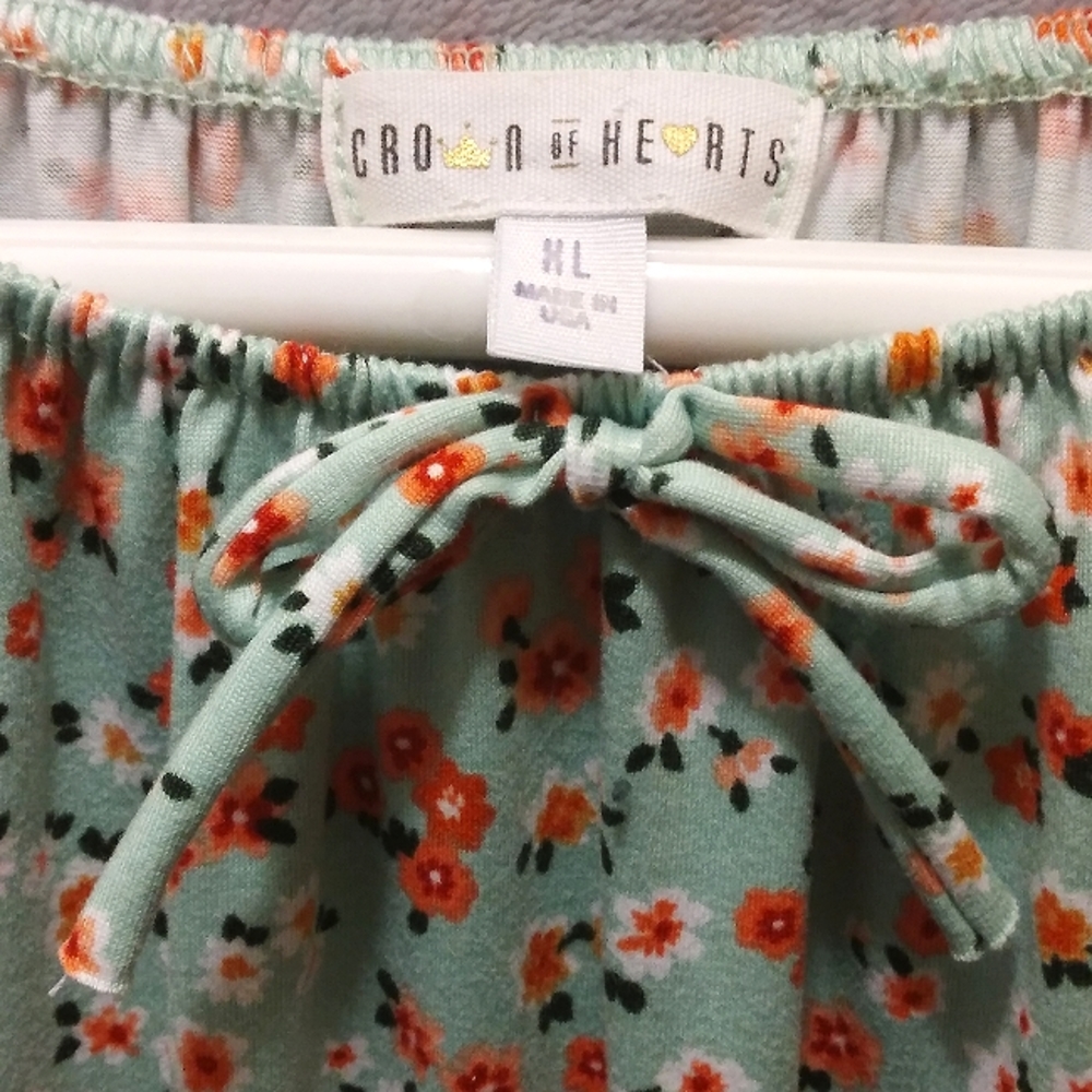 Green Crown of Hearts Summer dress